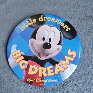 Disney Mickey Mouse Button Little Dreamers Big Dreams WDW Rare Button